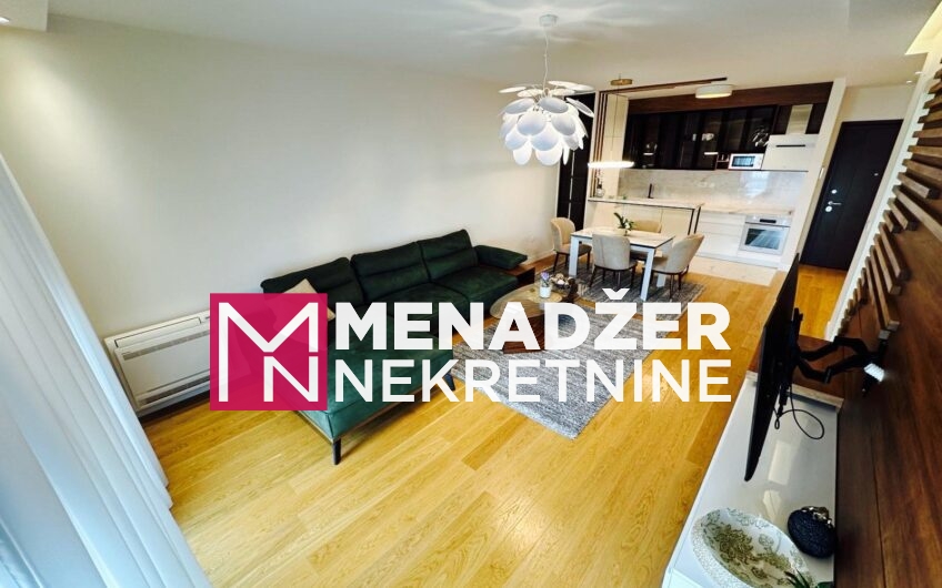 JEDNOSOBAN LUX NAMJEŠTEN STAN 57 m2 SA GARAŽOM-PREKO MORAČE-LINEA