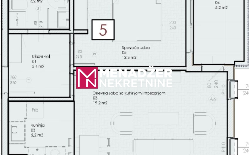 JEDNOSOBAN STAN 50 m2 – ZABJELO